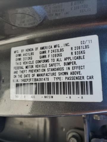 Photo 11 VIN: 1HGCP2F73BA091479 - HONDA ACCORD EX 