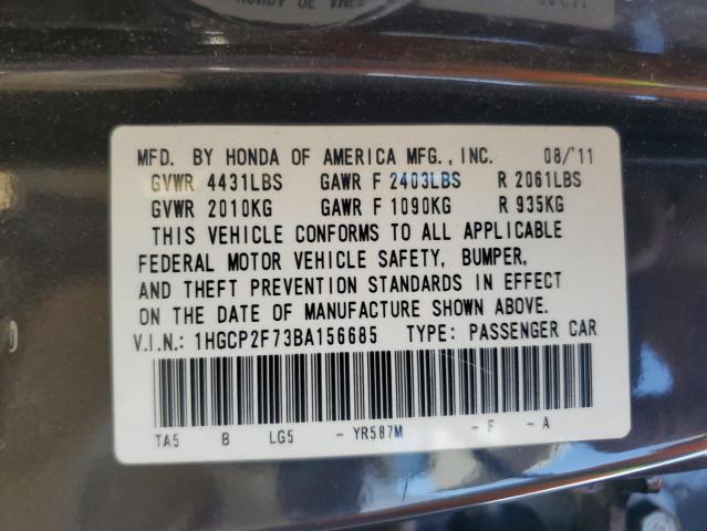 Photo 11 VIN: 1HGCP2F73BA156685 - HONDA ACCORD EX 