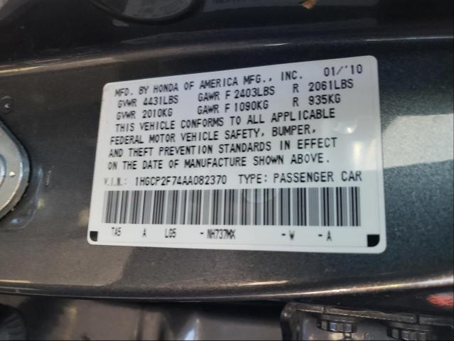 Photo 9 VIN: 1HGCP2F74AA082370 - HONDA ACCORD EX 