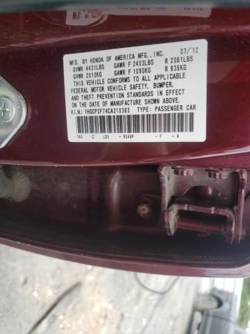 Photo 9 VIN: 1HGCP2F74CA210383 - HONDA ACCORD EX 