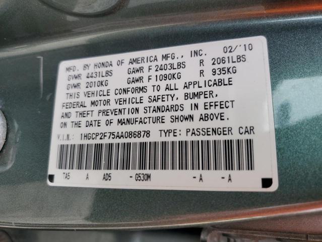 Photo 11 VIN: 1HGCP2F75AA086878 - HONDA ACCORD EX 