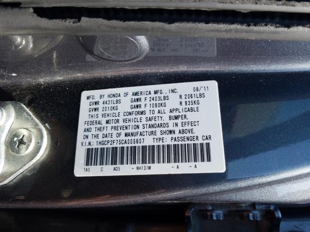 Photo 9 VIN: 1HGCP2F75CA005607 - HONDA ACCORD EX 