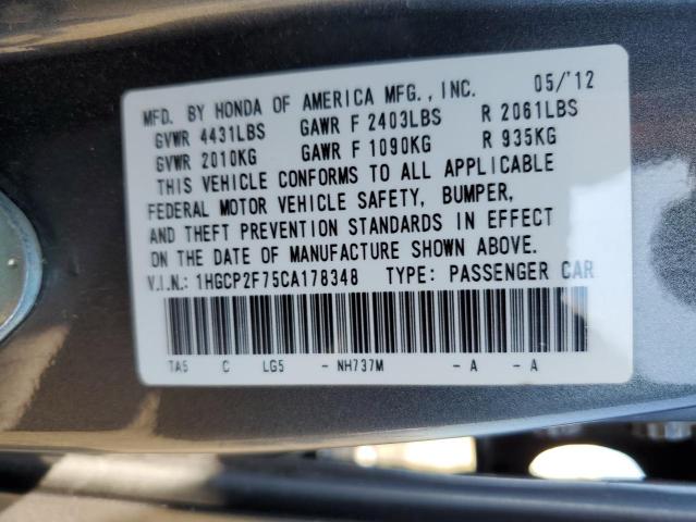 Photo 11 VIN: 1HGCP2F75CA178348 - HONDA ACCORD 