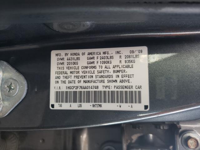 Photo 9 VIN: 1HGCP2F76AA014748 - HONDA ACCORD EX 