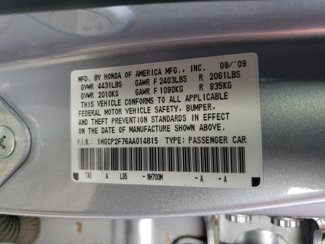 Photo 9 VIN: 1HGCP2F76AA014815 - HONDA ACCORD EX 