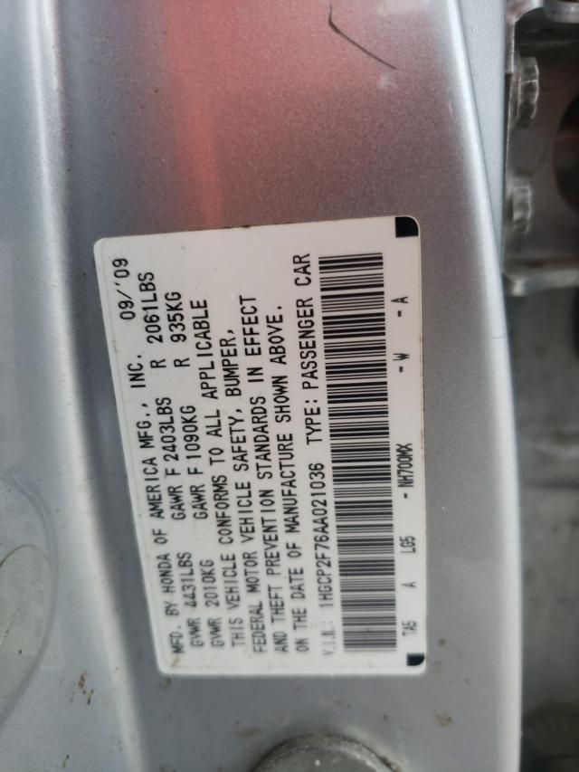 Photo 9 VIN: 1HGCP2F76AA021036 - HONDA ACCORD EX 