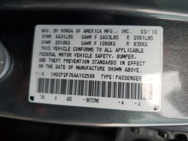 Photo 9 VIN: 1HGCP2F76AA102599 - HONDA ACCORD EX 