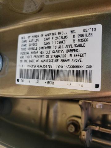 Photo 9 VIN: 1HGCP2F76AA151768 - HONDA ACCORD EX 