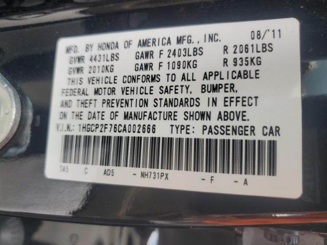 Photo 11 VIN: 1HGCP2F76CA002666 - HONDA ACCORD EX 