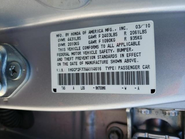 Photo 12 VIN: 1HGCP2F77AA114616 - HONDA ACCORD EX 