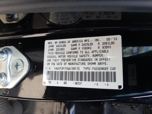 Photo 9 VIN: 1HGCP2F77AA138172 - HONDA ACCORD EX 