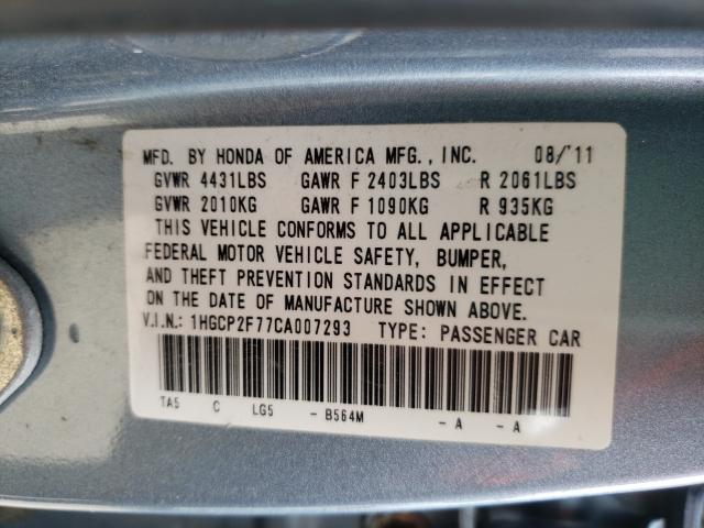 Photo 9 VIN: 1HGCP2F77CA007293 - HONDA ACCORD EX 