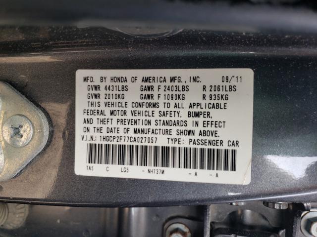 Photo 9 VIN: 1HGCP2F77CA027057 - HONDA ACCORD EX 