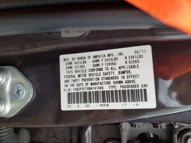 Photo 9 VIN: 1HGCP2F78BA141468 - HONDA ACCORD EX 