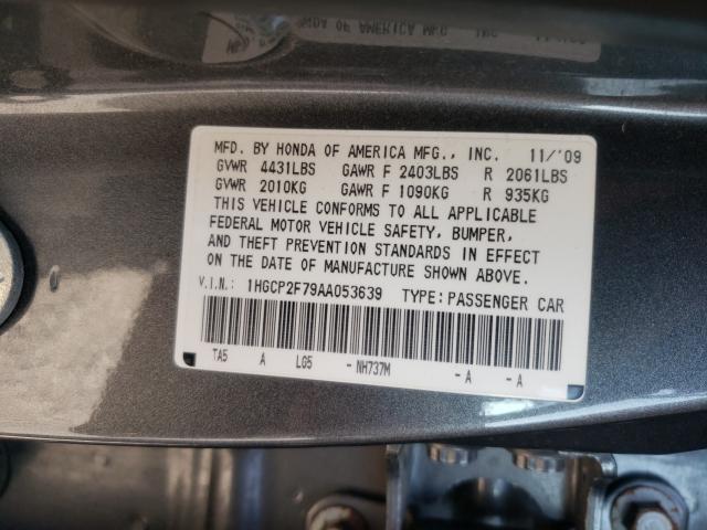 Photo 9 VIN: 1HGCP2F79AA053639 - HONDA ACCORD EX 