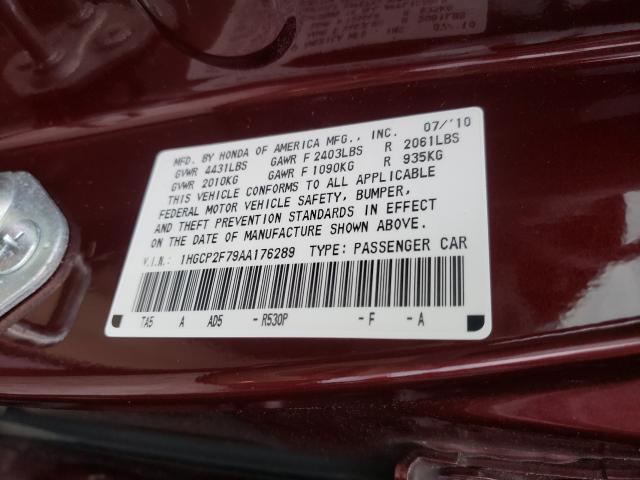 Photo 9 VIN: 1HGCP2F79AA176289 - HONDA ACCORD EX 