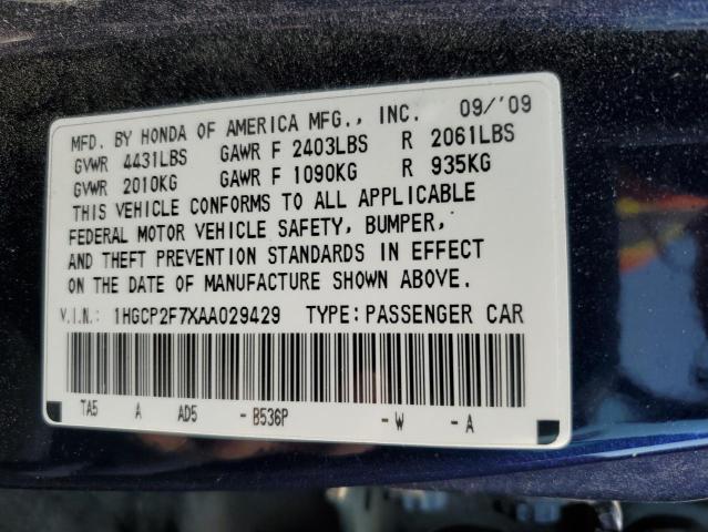 Photo 11 VIN: 1HGCP2F7XAA029429 - HONDA ACCORD EX 