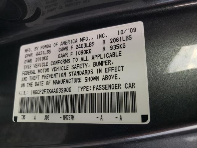 Photo 9 VIN: 1HGCP2F7XAA032900 - HONDA ACCORD EX 