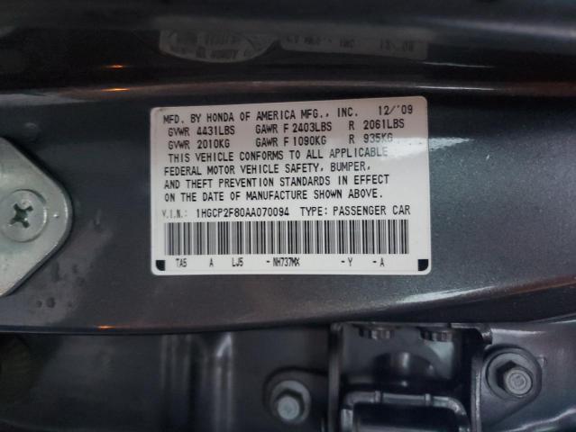 Photo 12 VIN: 1HGCP2F80AA070094 - HONDA ACCORD 