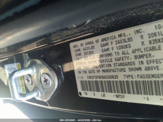 Photo 8 VIN: 1HGCP2F80BA026825 - HONDA ACCORD SDN 