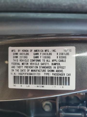 Photo 11 VIN: 1HGCP2F80BA031720 - HONDA ACCORD EXL 