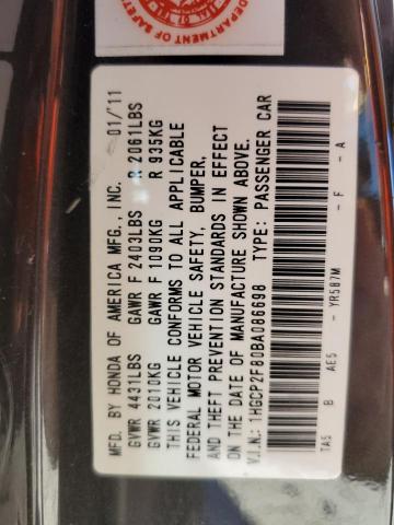 Photo 12 VIN: 1HGCP2F80BA086698 - HONDA ACCORD 