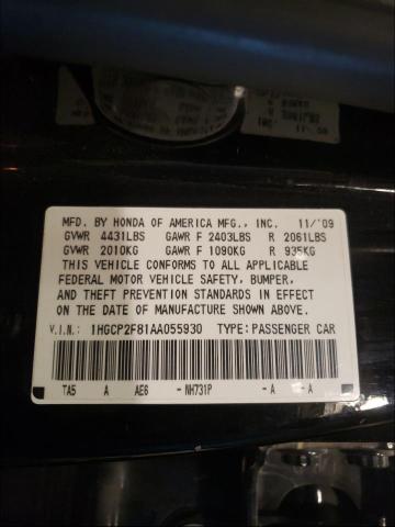 Photo 9 VIN: 1HGCP2F81AA055930 - HONDA ACCORD EXL 