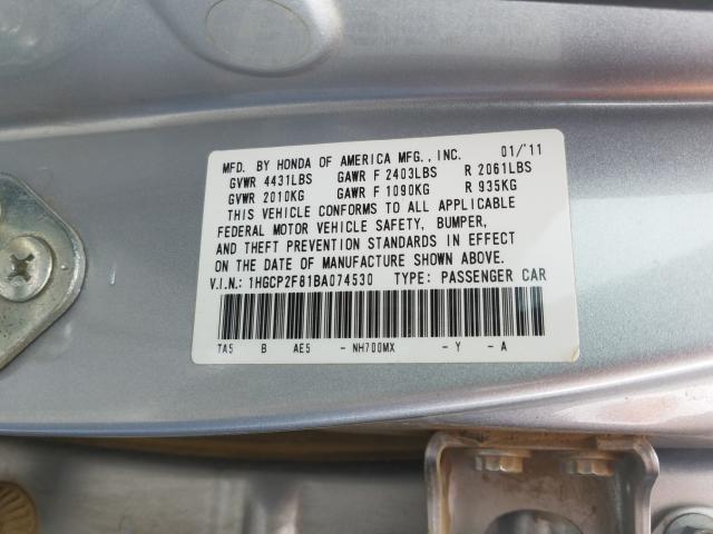 Photo 9 VIN: 1HGCP2F81BA074530 - HONDA ACCORD EXL 