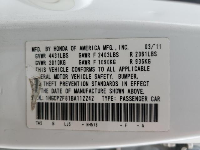 Photo 12 VIN: 1HGCP2F81BA112242 - HONDA ACCORD EXL 