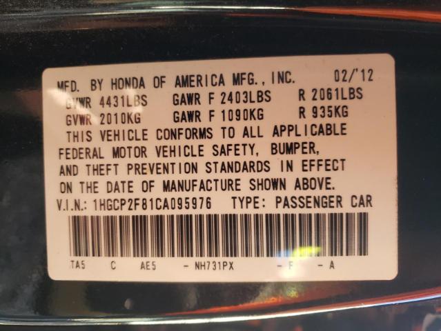 Photo 9 VIN: 1HGCP2F81CA095976 - HONDA ACCORD 