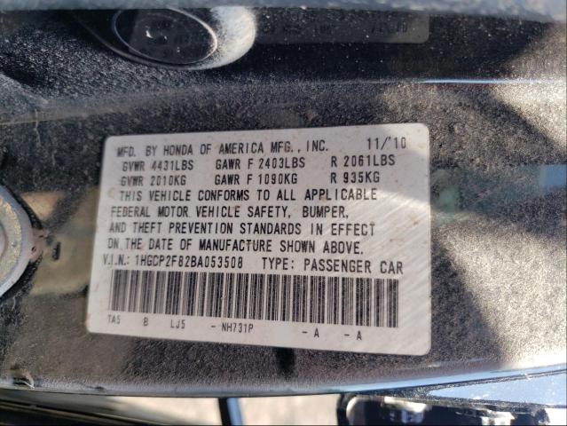 Photo 9 VIN: 1HGCP2F82BA053508 - HONDA ACCORD EXL 