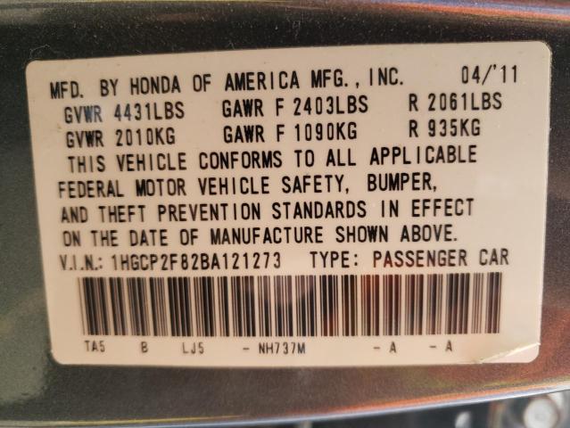 Photo 9 VIN: 1HGCP2F82BA121273 - HONDA ACCORD EXL 