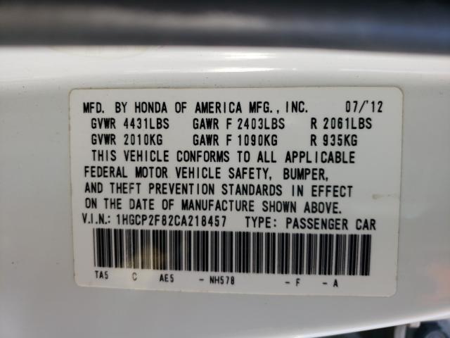 Photo 9 VIN: 1HGCP2F82CA218457 - HONDA ACCORD EXL 