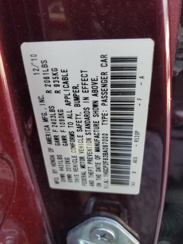 Photo 11 VIN: 1HGCP2F83BA067000 - HONDA ACCORD EXL 