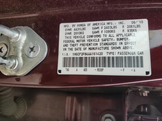 Photo 9 VIN: 1HGCP2F84AA161420 - HONDA ACCORD EXL 