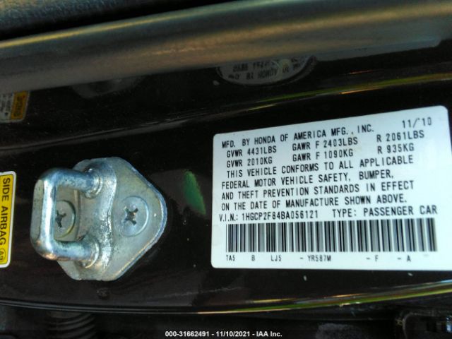 Photo 8 VIN: 1HGCP2F84BA056121 - HONDA ACCORD SDN 