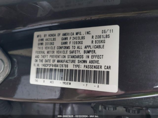 Photo 8 VIN: 1HGCP2F84BA126796 - HONDA ACCORD 