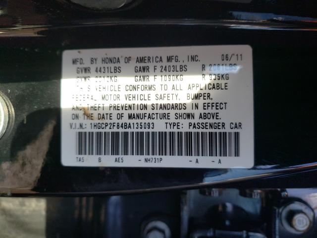 Photo 9 VIN: 1HGCP2F84BA135093 - HONDA ACCORD EXL 