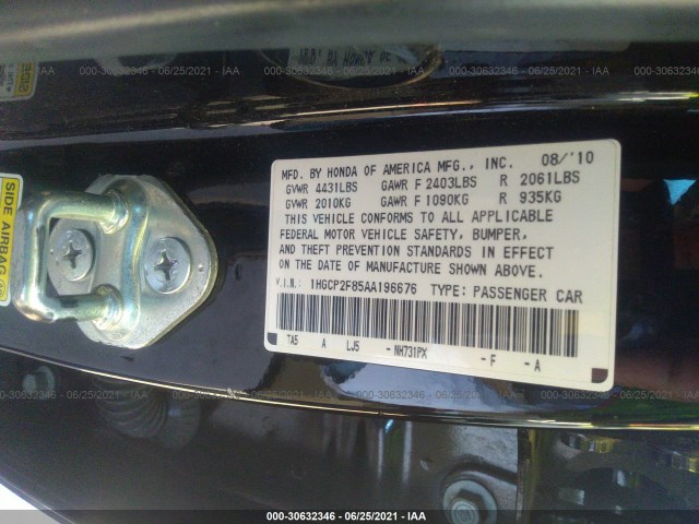 Photo 8 VIN: 1HGCP2F85AA196676 - HONDA ACCORD SDN 