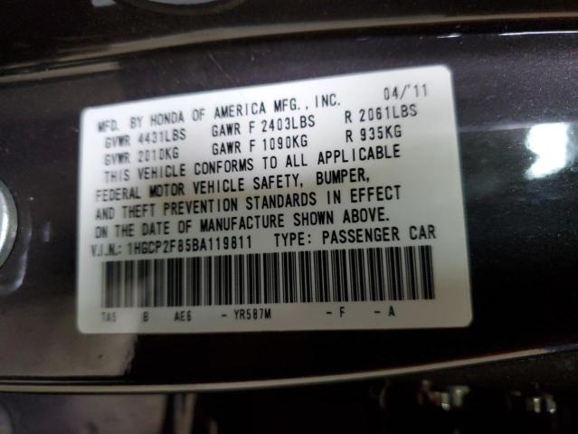 Photo 11 VIN: 1HGCP2F85BA119811 - HONDA ACCORD EXL 