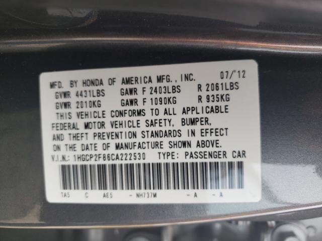 Photo 9 VIN: 1HGCP2F86CA222530 - HONDA ACCORD EXL 