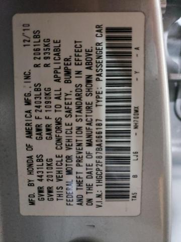 Photo 11 VIN: 1HGCP2F87BA066187 - HONDA ACCORD EXL 