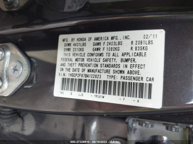 Photo 8 VIN: 1HGCP2F87BA102623 - HONDA ACCORD 