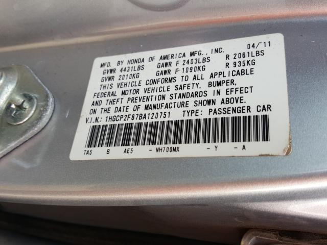 Photo 9 VIN: 1HGCP2F87BA120751 - HONDA ACCORD EXL 