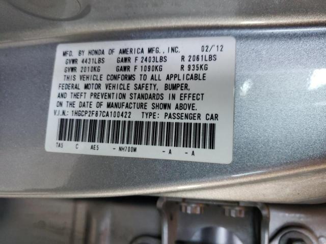 Photo 12 VIN: 1HGCP2F87CA100422 - HONDA ACCORD EXL 