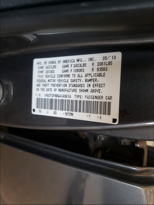 Photo 9 VIN: 1HGCP2F88AA146614 - HONDA ACCORD 