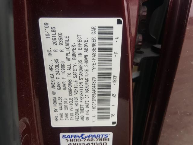 Photo 9 VIN: 1HGCP2F89AA044870 - HONDA ACCORD EXL 