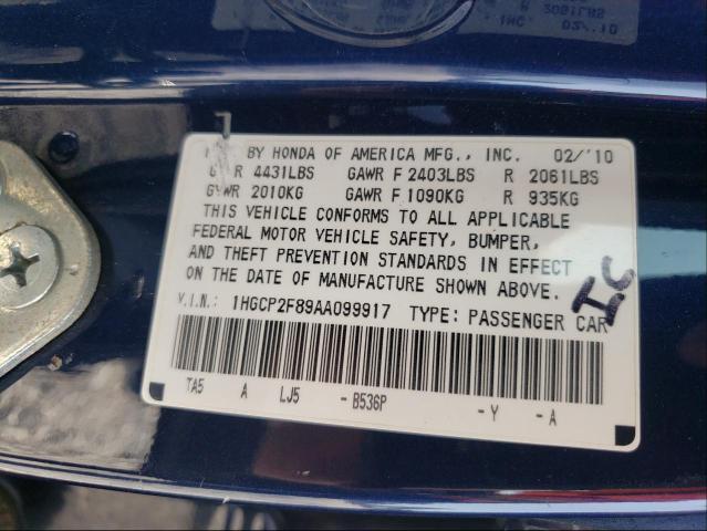 Photo 9 VIN: 1HGCP2F89AA099917 - HONDA ACCORD EXL 