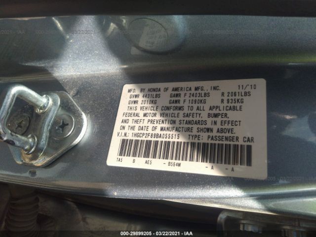 Photo 8 VIN: 1HGCP2F89BA055515 - HONDA ACCORD SDN 