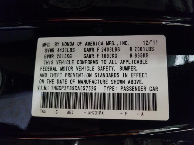 Photo 9 VIN: 1HGCP2F89CA057525 - HONDA ACCORD EXL 